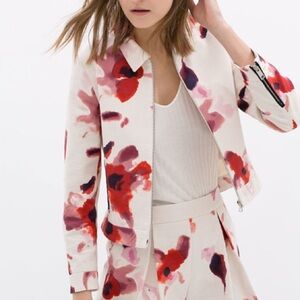 NWT ZARA FLORAL PRINT BLAZER JACKET SZ XS